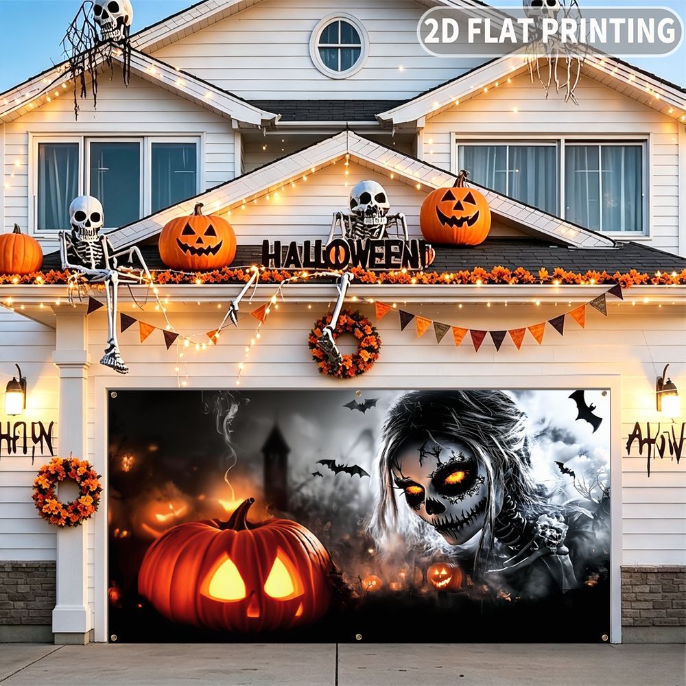 Halloween Skeleton Decoration - 1pc 2D FLAT Halloween Party Garage