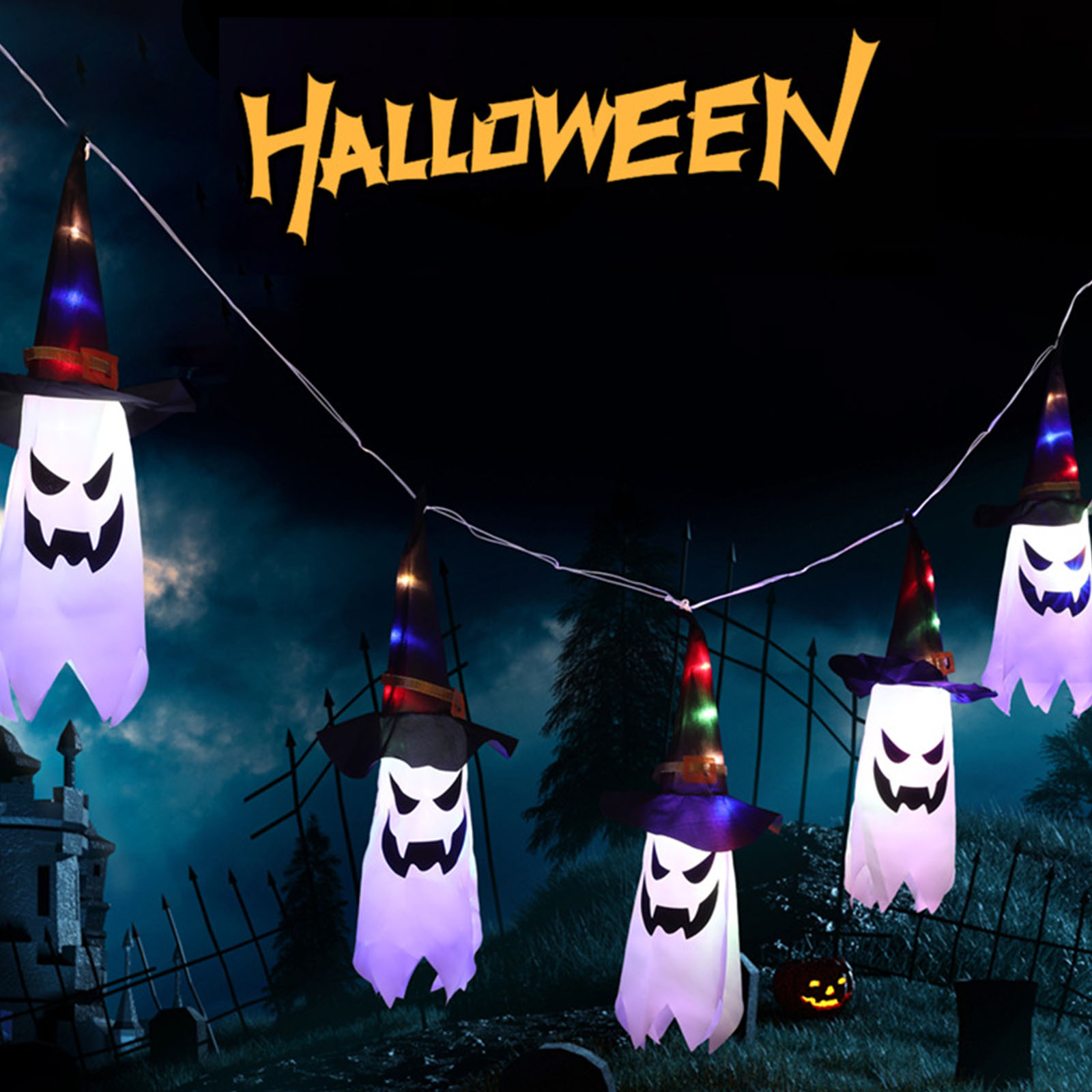 Halloween Decorative Lights Ha - Halloween Led String Lights Orange ulasan dan harga