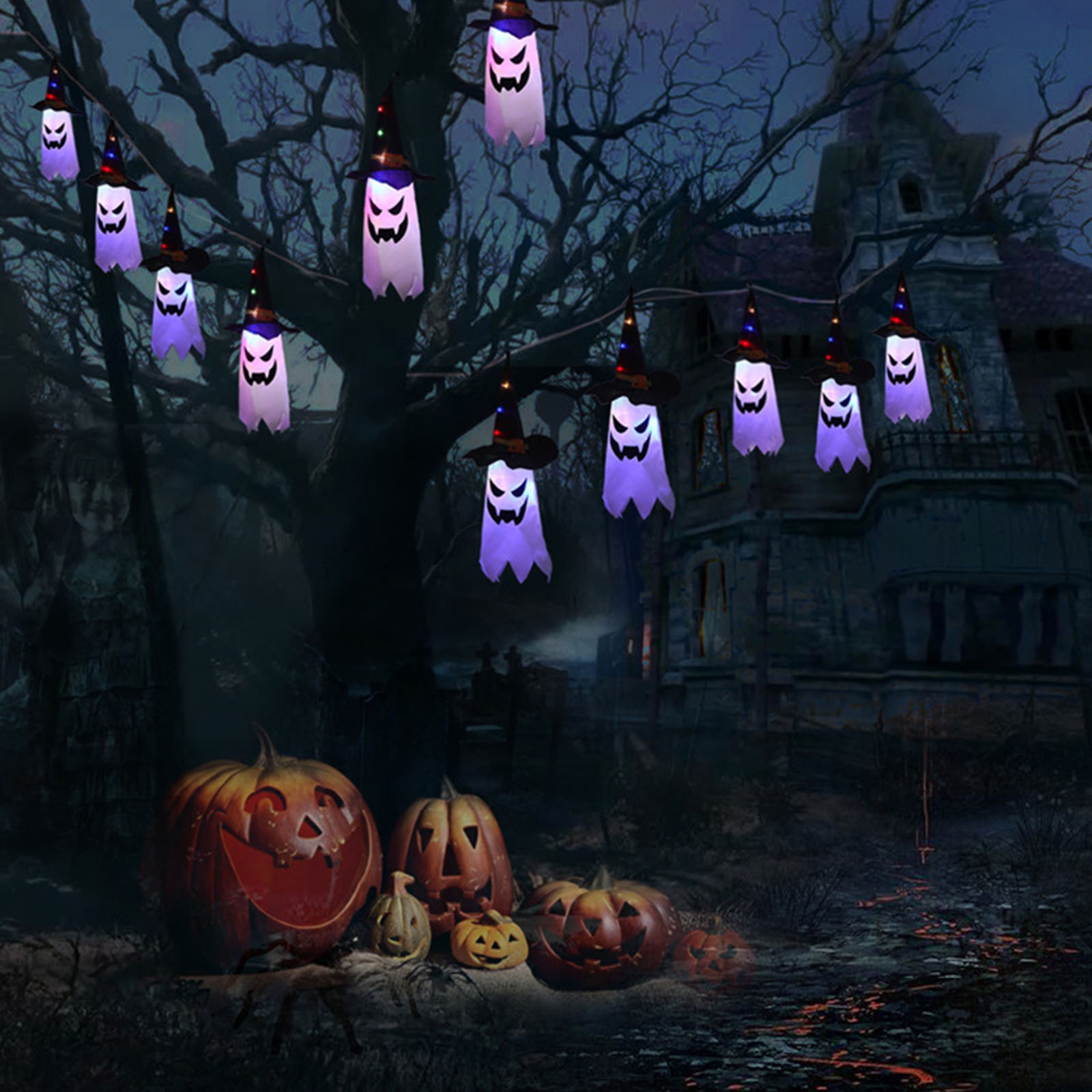 Halloween Decorative Lights Ha - Halloween Led String Lights Orange ulasan dan harga