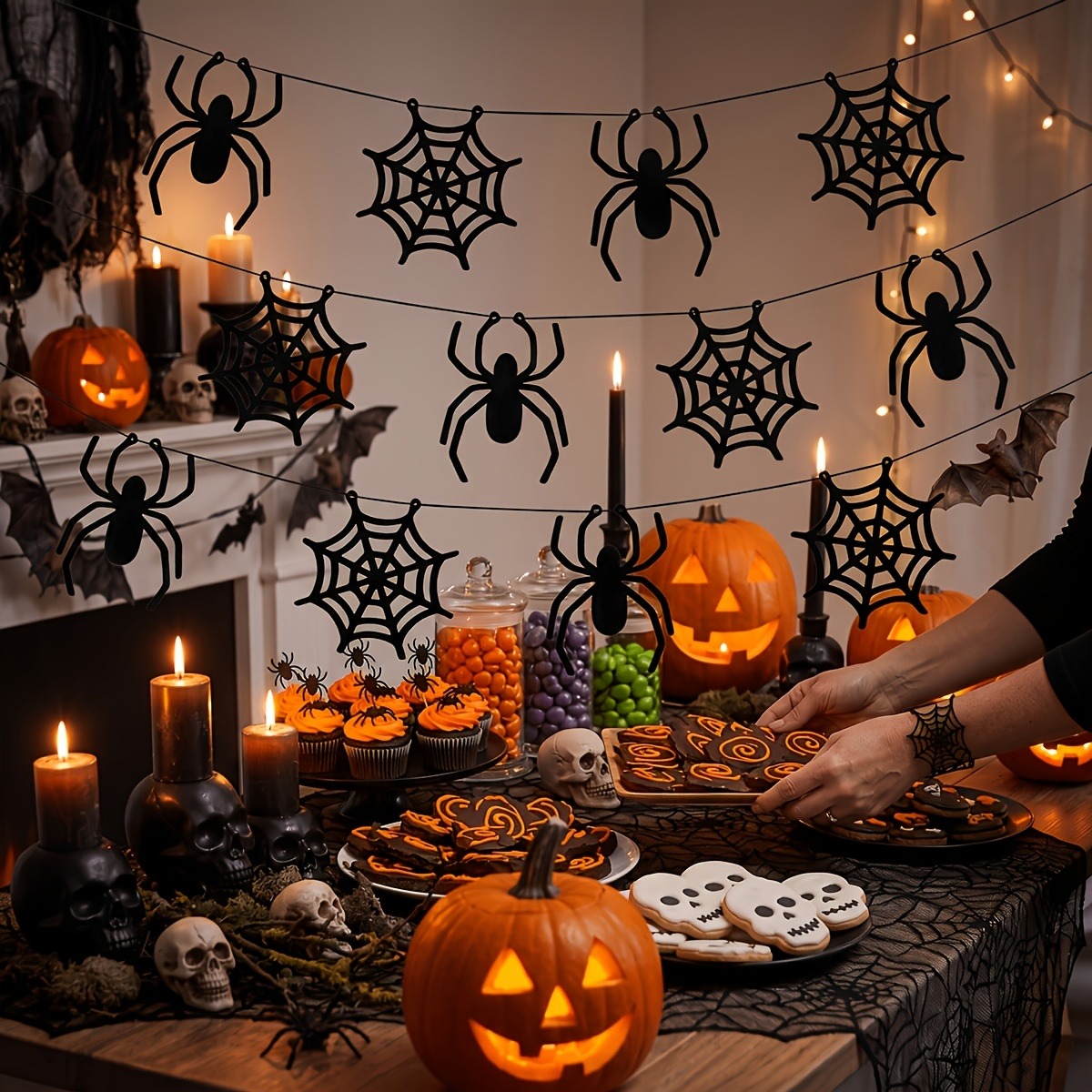 2 sets of Halloween spider web - Spider Web Halloween Decoration ulasan dan harga