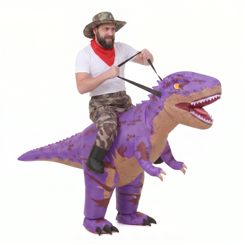 Funny Camo purple T-Rex Inflat - Halloween Costume Adult ulasan dan harga