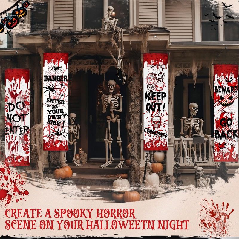 VIKAMA Halloween Porch Door Co - Halloween Skeleton Decoration ulasan dan harga