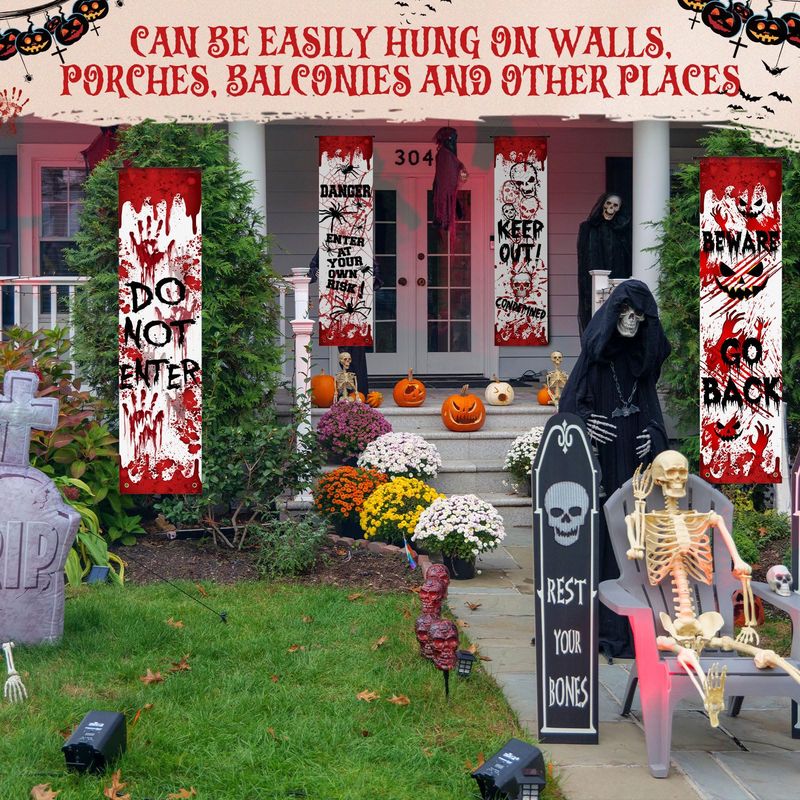 VIKAMA Halloween Porch Door Co - Halloween Skeleton Decoration ulasan dan harga
