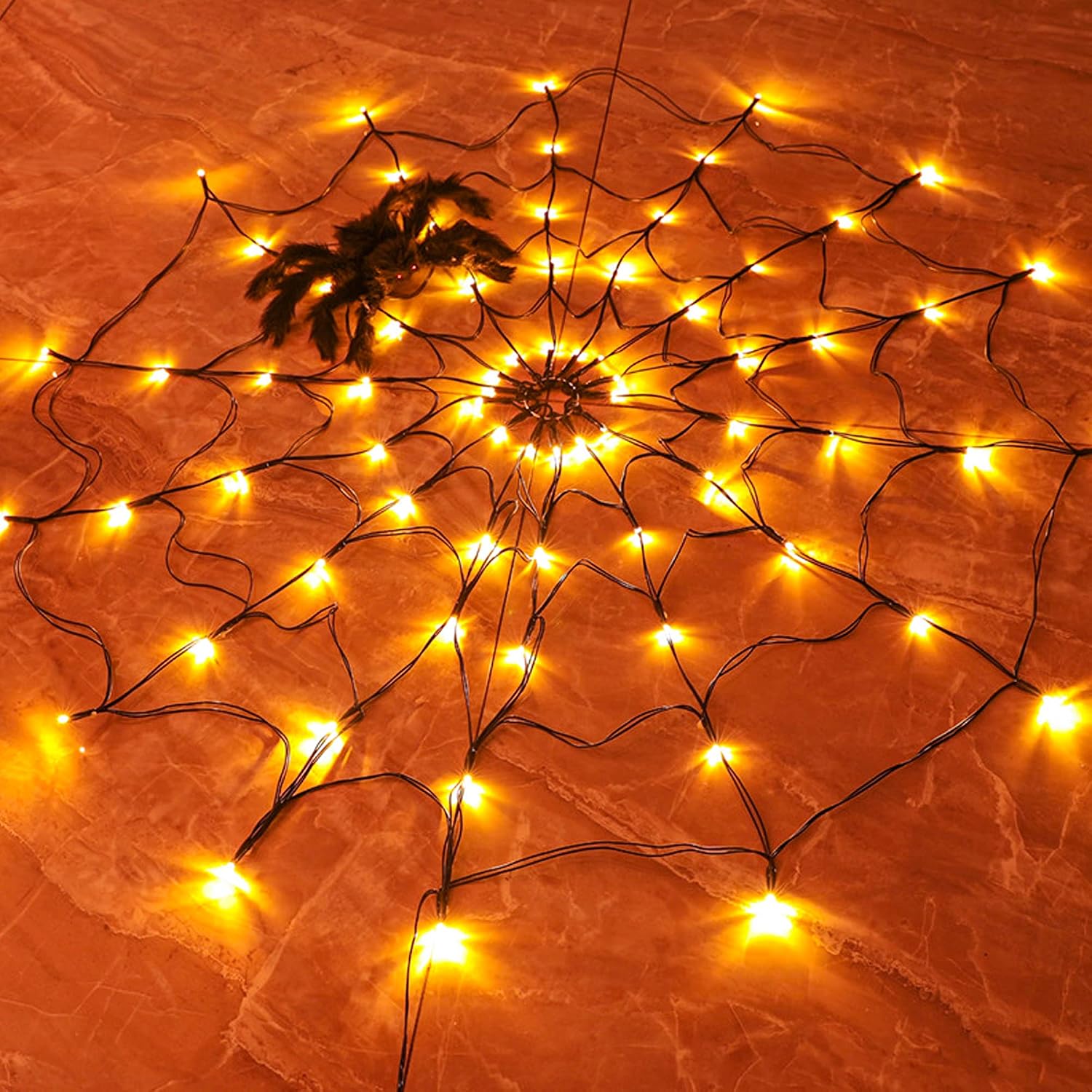 1-4PCS Halloween Spider Web LE - Halloween Led String Lights Orange ulasan dan harga