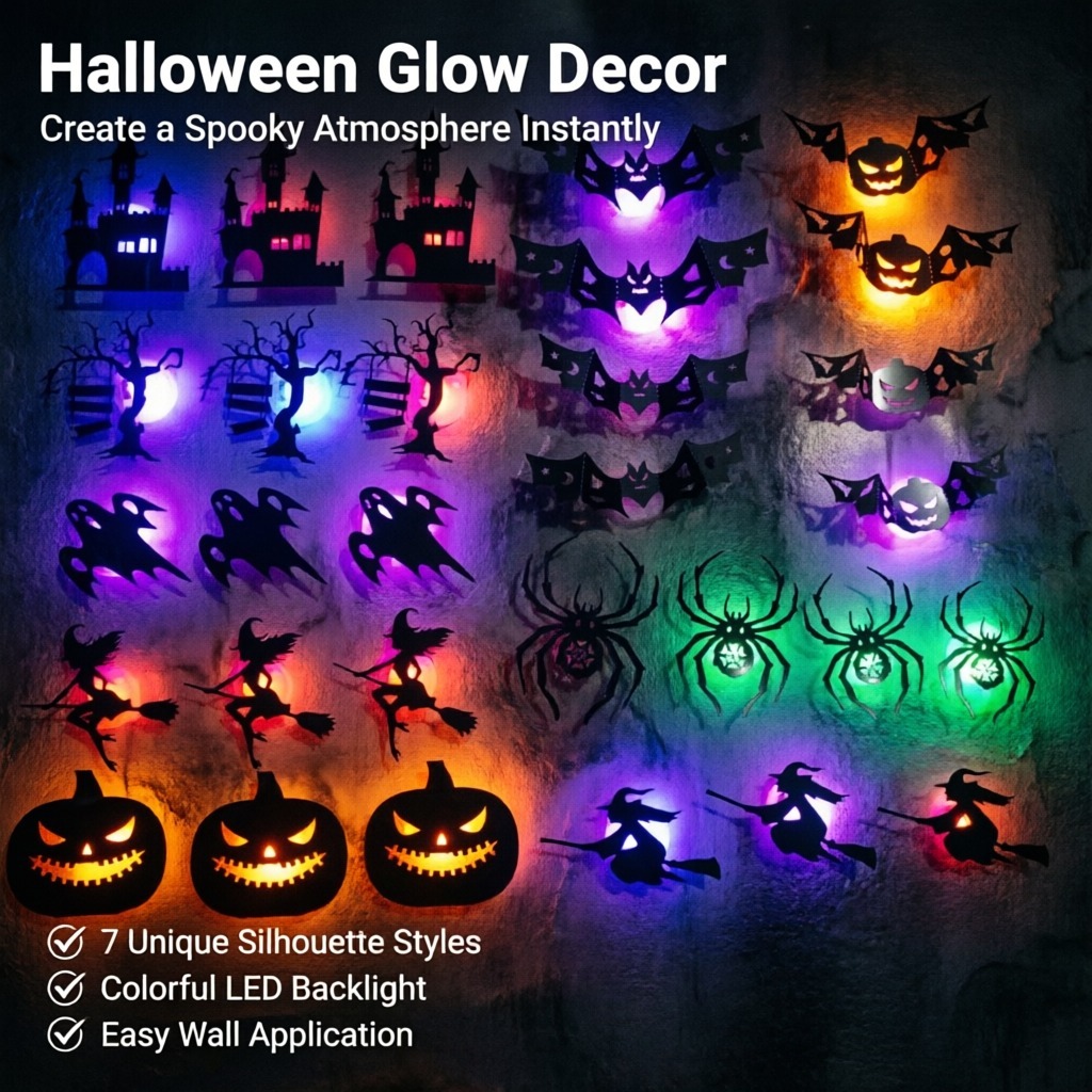 8pcs/set LED Halloween Wall St - Halloween Pumpkin Decor Led ulasan dan harga