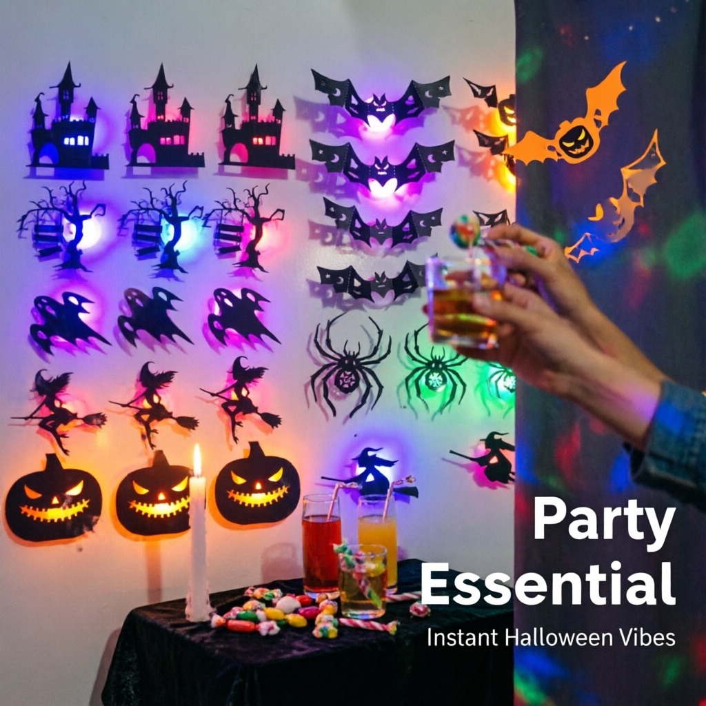8pcs/set LED Halloween Wall St - Halloween Pumpkin Decor Led ulasan dan harga