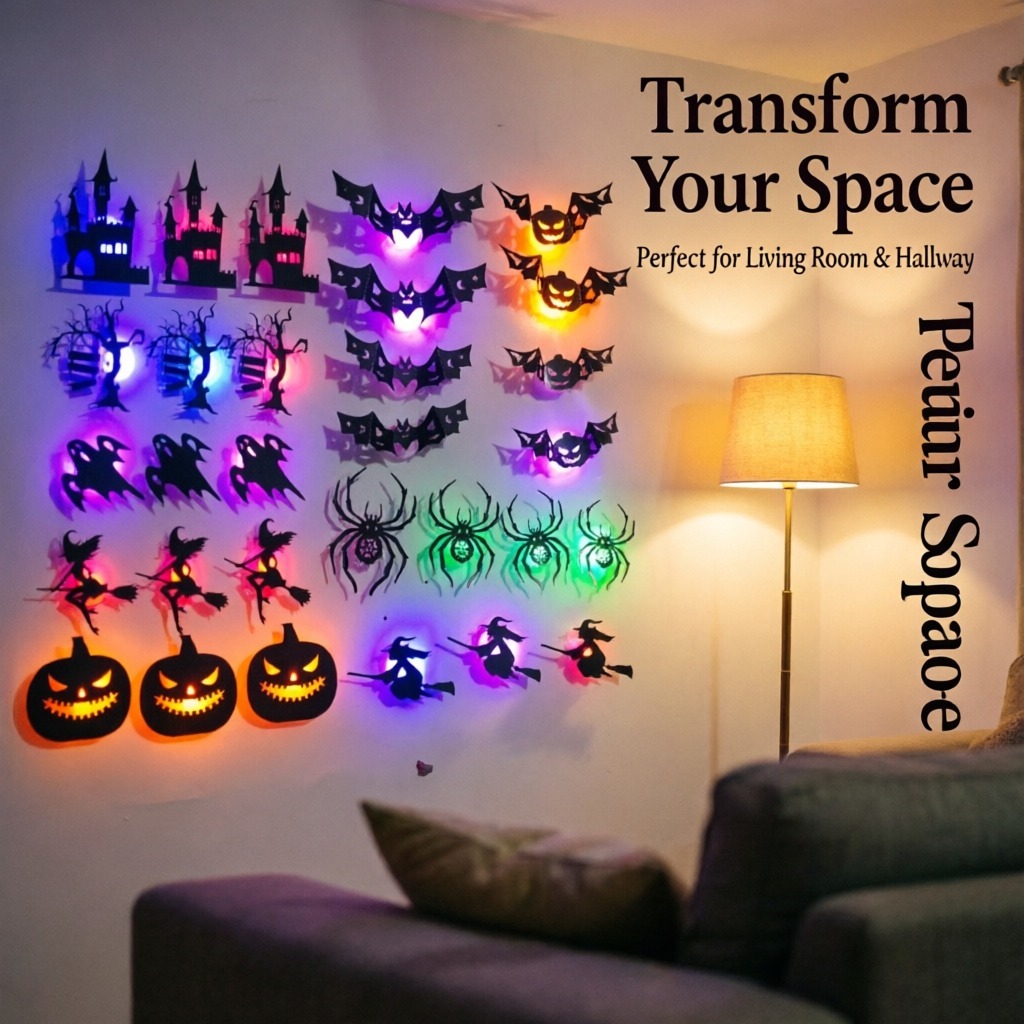 8pcs/set LED Halloween Wall St - Halloween Pumpkin Decor Led ulasan dan harga
