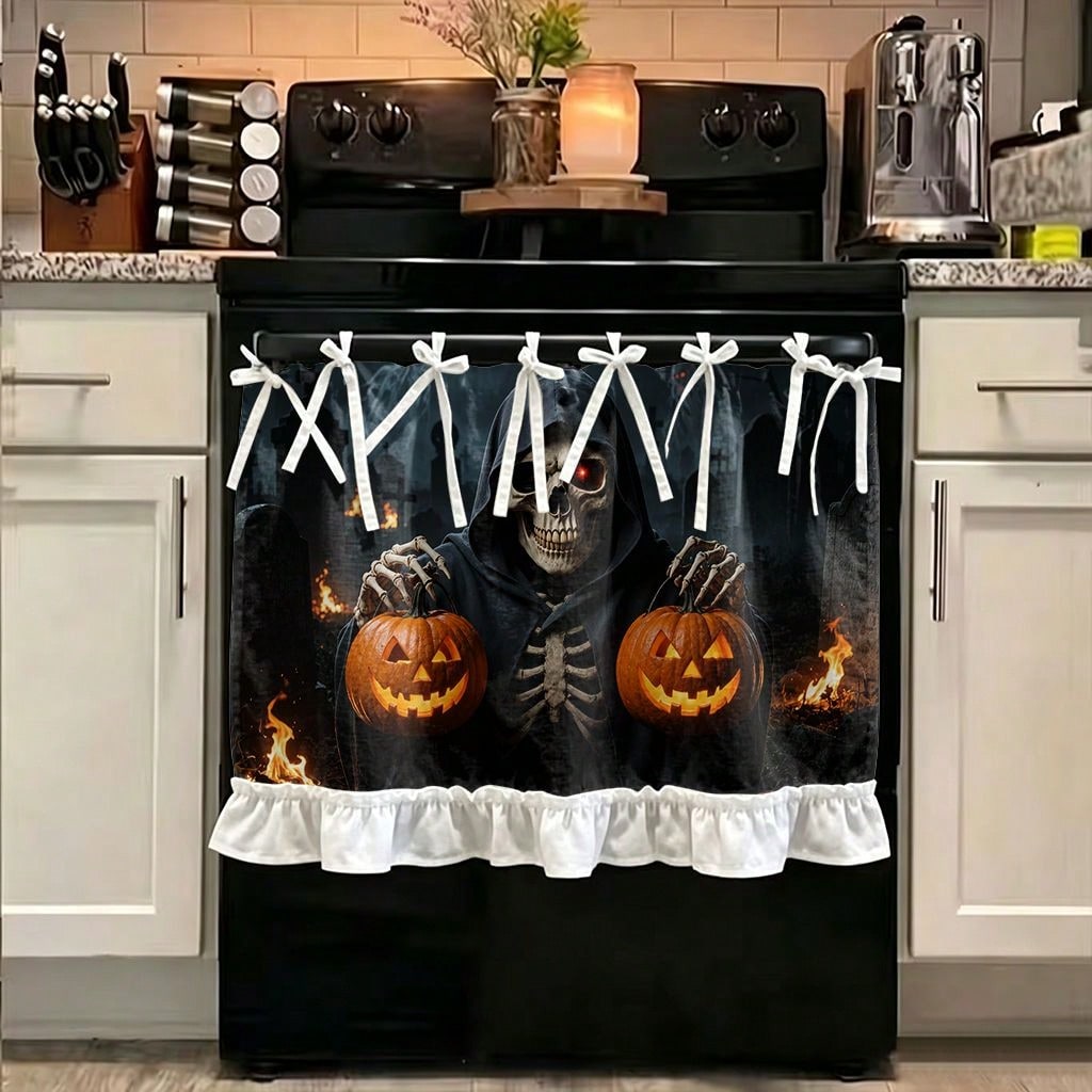 1 Piece Kitchen Stove Curtain  - Pumpkin Lantern Halloween ulasan dan harga