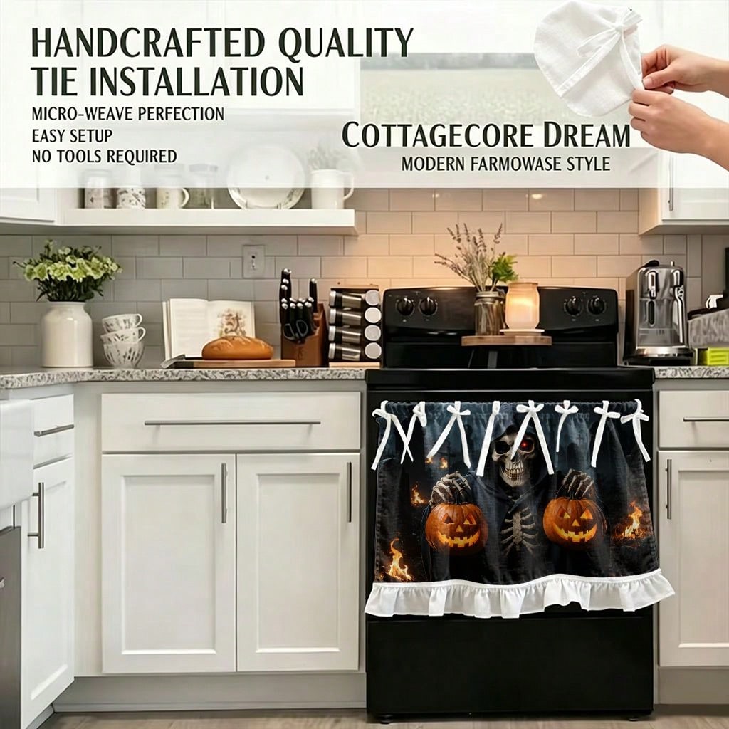 1 Piece Kitchen Stove Curtain  - Pumpkin Lantern Halloween ulasan dan harga