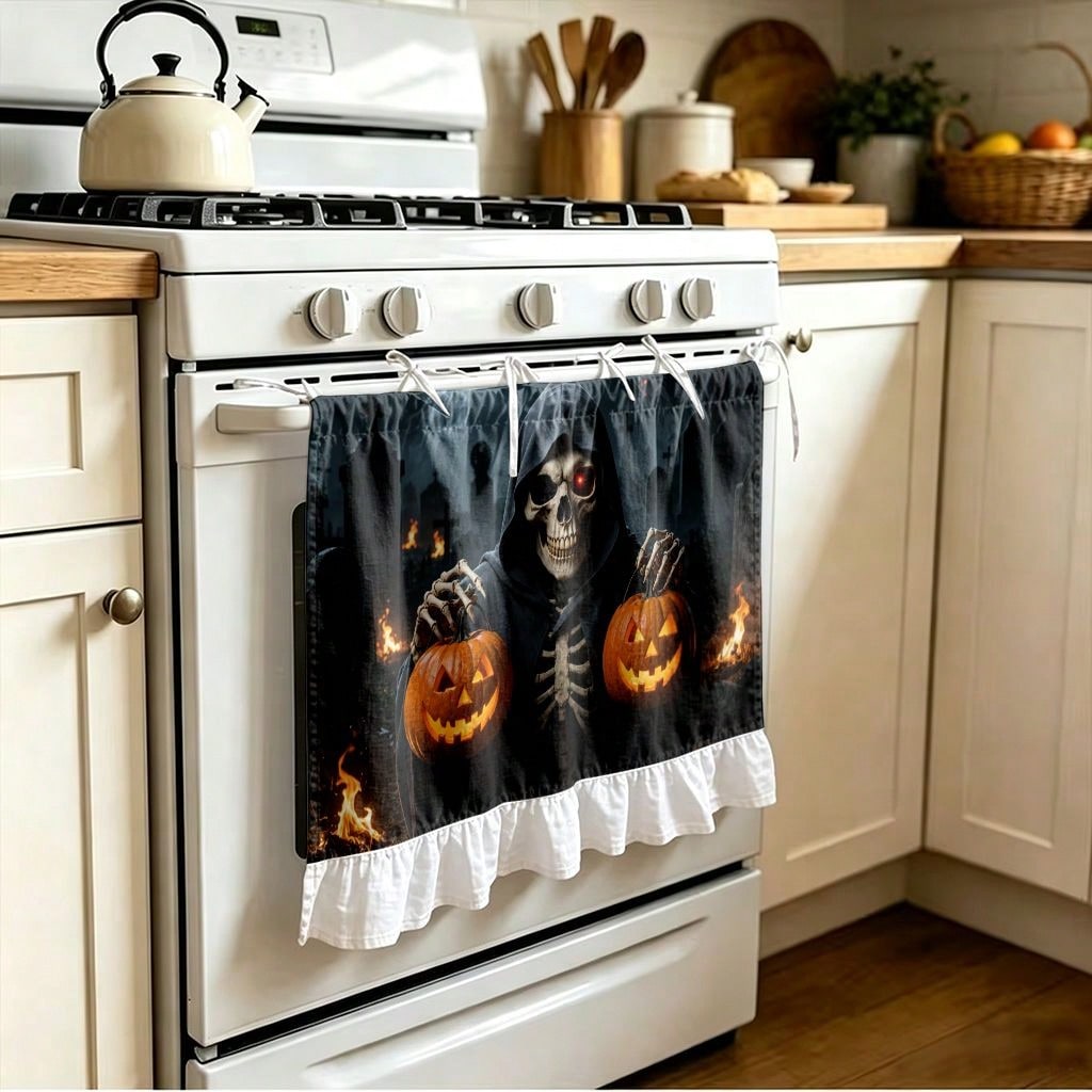 1 Piece Kitchen Stove Curtain  - Pumpkin Lantern Halloween ulasan dan harga