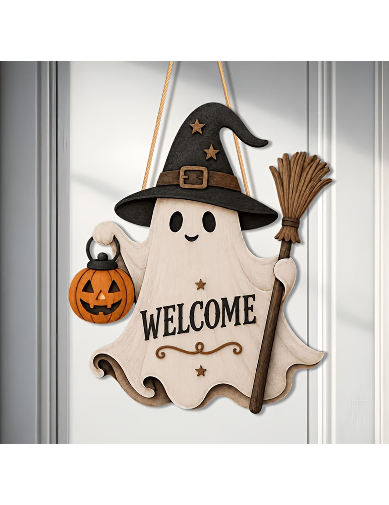 2D flat single-sided ghost doo - Pumpkin Lantern Halloween ulasan dan harga