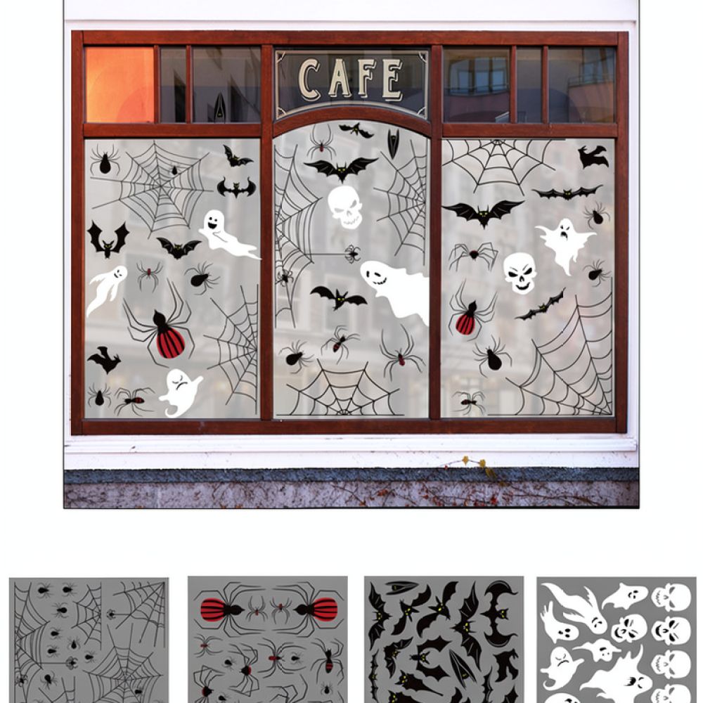 Halloween Wall Stickers Static - Halloween Skeleton Decoration ulasan dan harga