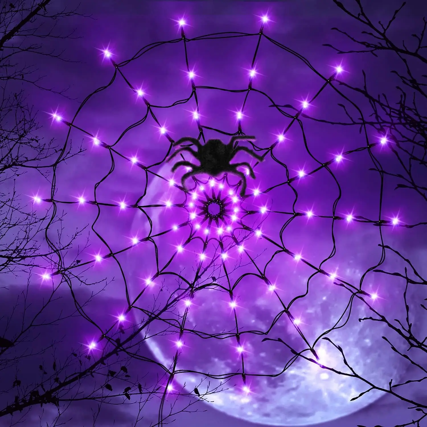 Halloween LED String Light Spi - Spider Web Halloween Decoration ulasan dan harga
