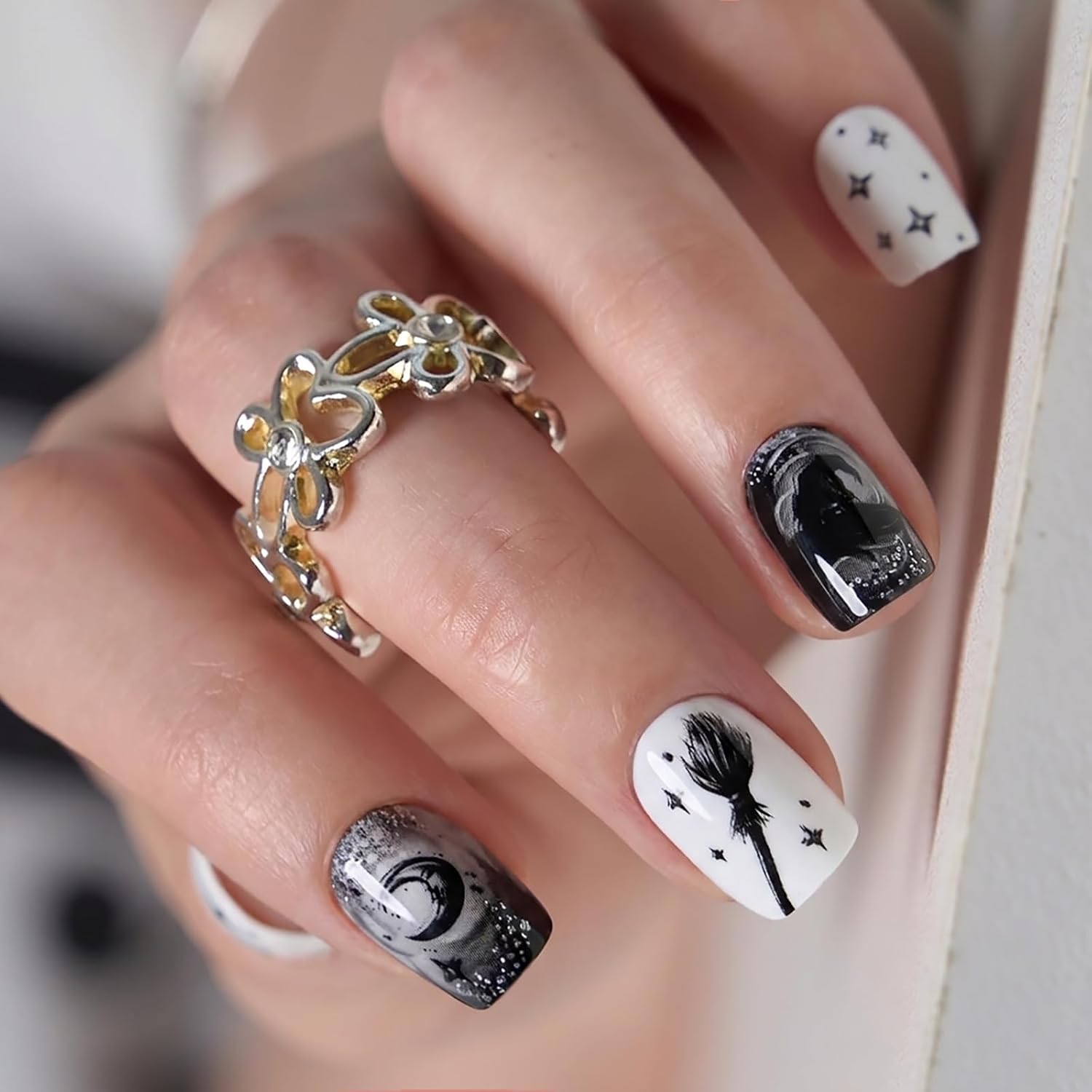 Halloween Press on Nails Hallo - Spider Web Halloween Decoration ulasan dan harga