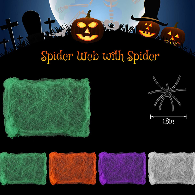 Halloween Decoration White Spi - Spider Web Halloween Decoration ulasan dan harga
