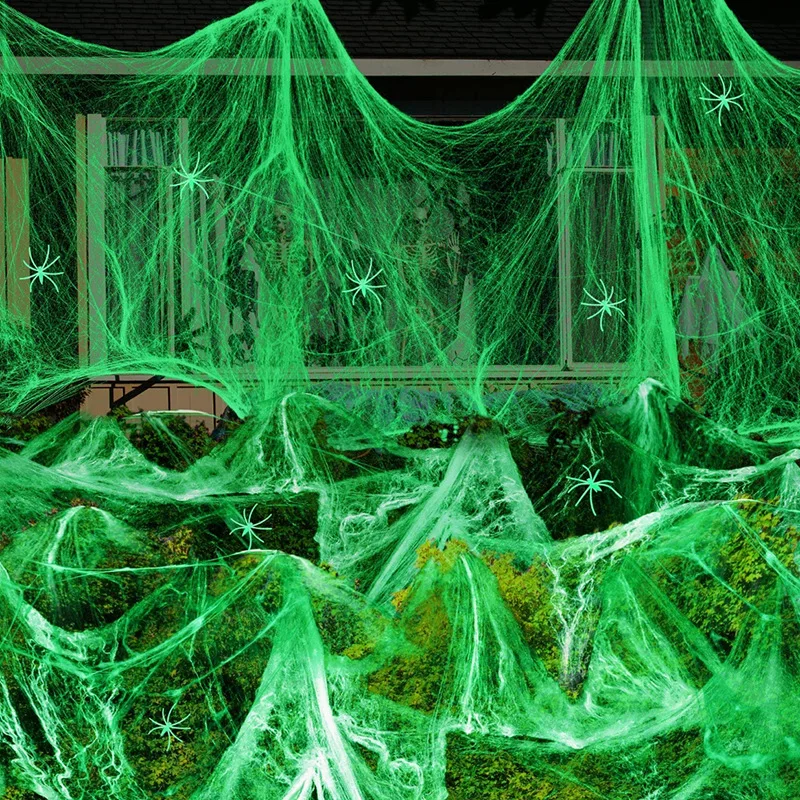 1-5Sets Halloween Glow in The  - Spider Web Halloween Decoration ulasan dan harga